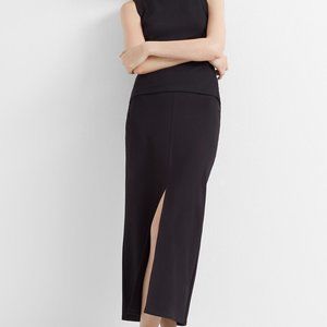 Club Monaco Slim Long Front Slit Pull-On Pencil Skirt in Black, Size S